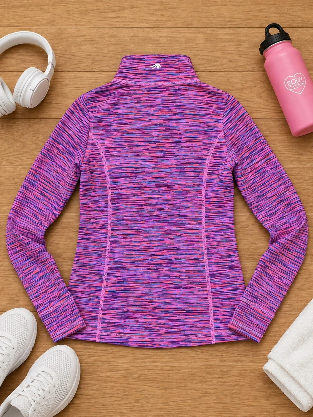 Ideology Girls Active Training Track Jacket sz M  pink Tie Dye look. full zip